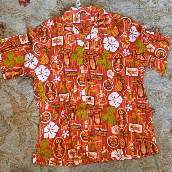 Disney Parks Orange Patterned Shirt Walt Disney’s enchanted tiki room - Picture 2 of 4